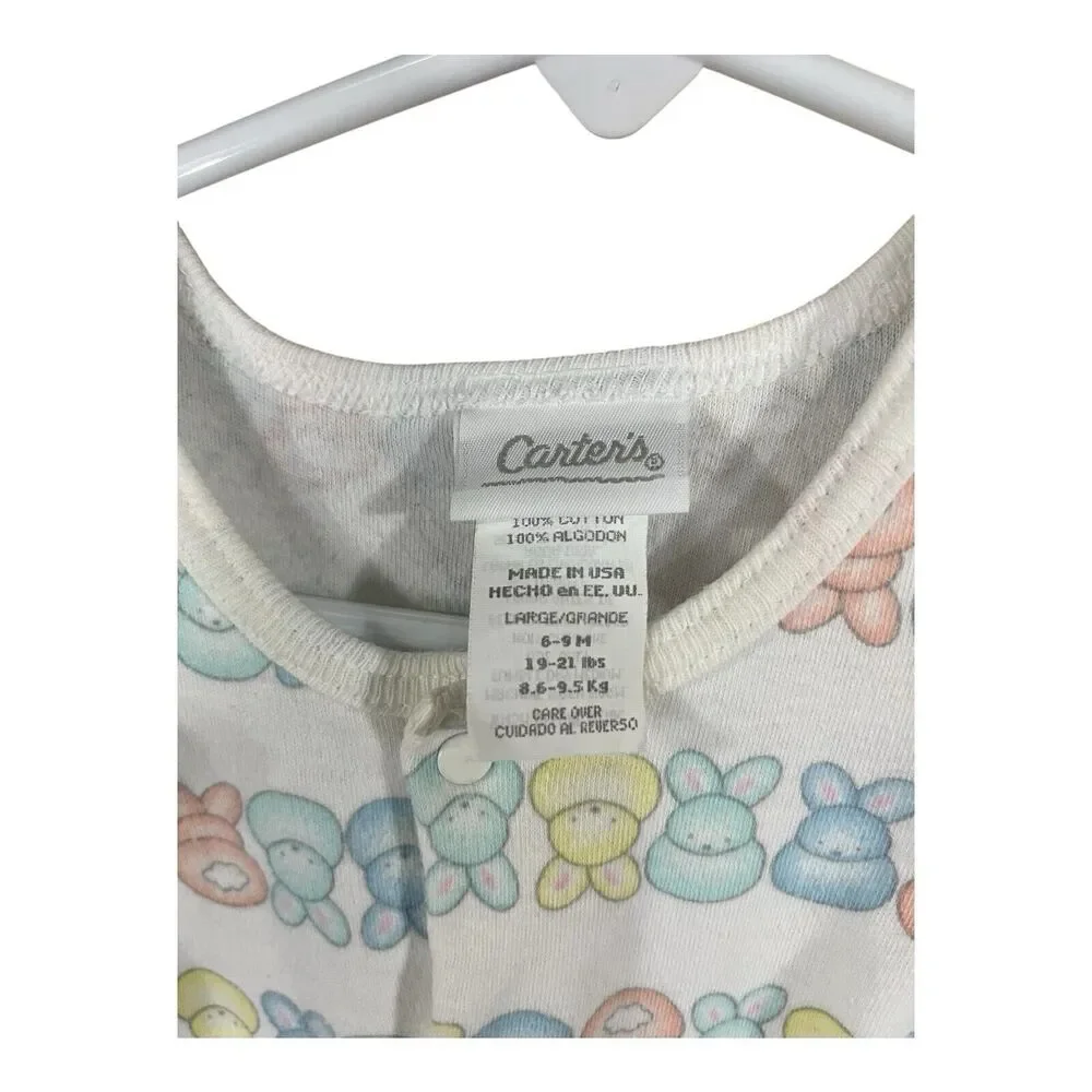 Vintage Carter’s Baby Romper SIZE 6-9 Months Bunnies Gender Neutral Made In USA